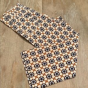 Anthropologie Maeve Collette Floral Patterned Pants - Black, White, Brown